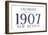 Las Cruces, New Mexico - Established Date (Blue)-Lantern Press-Framed Art Print