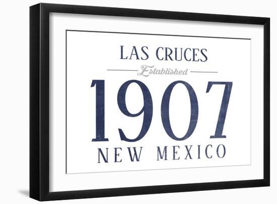 Las Cruces, New Mexico - Established Date (Blue)-Lantern Press-Framed Art Print