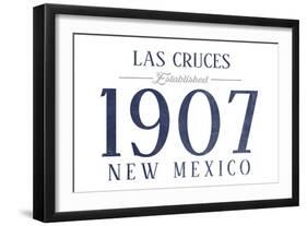 Las Cruces, New Mexico - Established Date (Blue)-Lantern Press-Framed Art Print