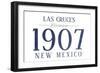 Las Cruces, New Mexico - Established Date (Blue)-Lantern Press-Framed Art Print