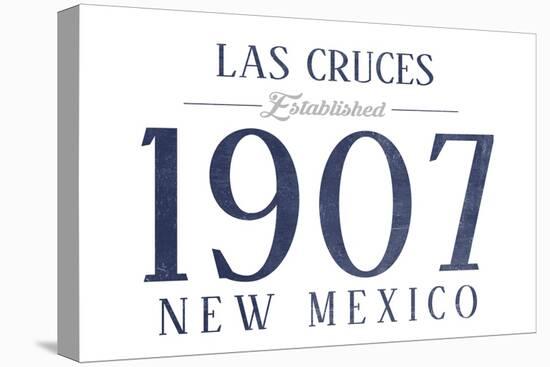 Las Cruces, New Mexico - Established Date (Blue)-Lantern Press-Stretched Canvas