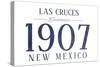 Las Cruces, New Mexico - Established Date (Blue)-Lantern Press-Stretched Canvas