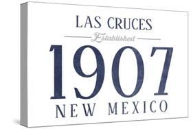 Las Cruces, New Mexico - Established Date (Blue)-Lantern Press-Stretched Canvas