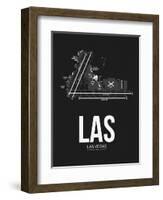 LAS Las Vegas Airport Black-NaxArt-Framed Art Print