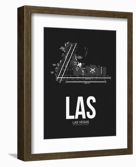 LAS Las Vegas Airport Black-NaxArt-Framed Art Print