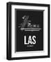 LAS Las Vegas Airport Black-NaxArt-Framed Art Print