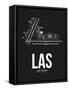 LAS Las Vegas Airport Black-NaxArt-Framed Stretched Canvas