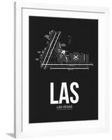 LAS Las Vegas Airport Black-NaxArt-Framed Art Print