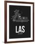 LAS Las Vegas Airport Black-NaxArt-Framed Art Print