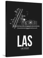 LAS Las Vegas Airport Black-NaxArt-Stretched Canvas
