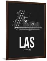 LAS Las Vegas Airport Black-NaxArt-Framed Art Print