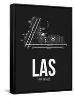 LAS Las Vegas Airport Black-NaxArt-Framed Stretched Canvas