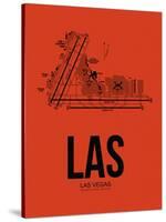 LAS Las Vegas Airport Orange-NaxArt-Stretched Canvas