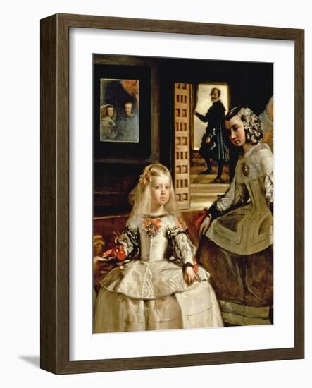 Las Meninas, Detail of the Infanta Margarita and Her Maid, 1656 (Detail)-Diego Velazquez-Framed Giclee Print