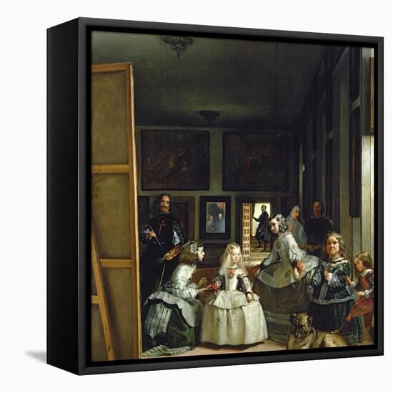 Las Meninas or the Family of Philip IV, circa 1656-Diego Velazquez-Framed Stretched Canvas