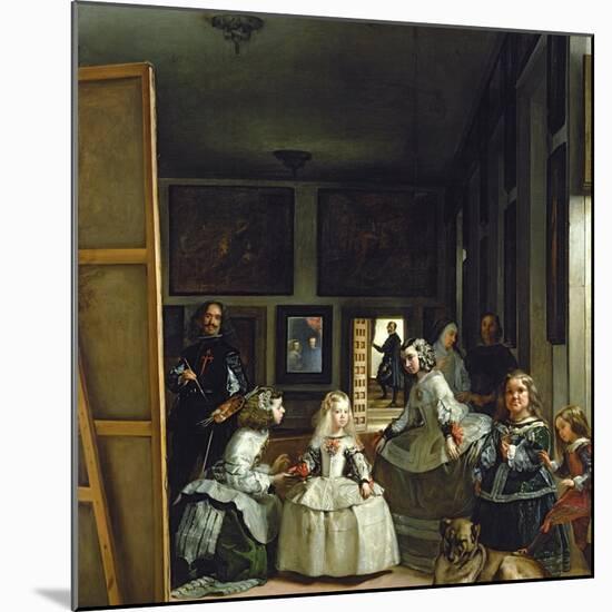 Las Meninas or the Family of Philip IV, circa 1656-Diego Velazquez-Mounted Giclee Print