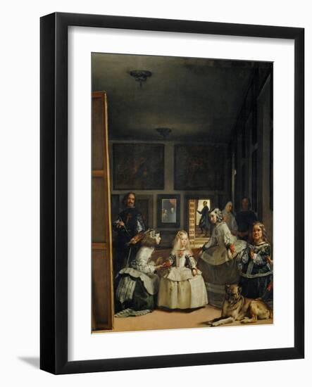 Las Meninas (With Velazquez' Self-Portrait) or the Family of Philip IV, 1656-Diego Velazquez-Framed Premium Giclee Print