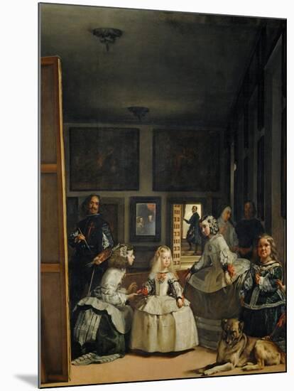 Las Meninas (With Velazquez' Self-Portrait) or the Family of Philip IV, 1656-Diego Velazquez-Mounted Giclee Print