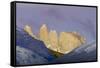 Las Torres before Sunrise. Torres Del Paine NP. Chile-Tom Norring-Framed Stretched Canvas