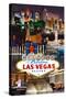 Las Vegas Casinos and Hotels Montage-Lantern Press-Stretched Canvas