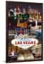 Las Vegas Casinos and Hotels Montage-Lantern Press-Framed Art Print