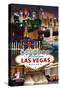 Las Vegas Casinos and Hotels Montage-Lantern Press-Stretched Canvas