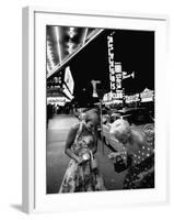 Las Vegas Chorus Girl, Kim Smith, and Her Roommate after Leaving a Casino-Loomis Dean-Framed Photographic Print