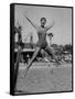 Las Vegas Chorus Girl Kim Smith at the Swimming Pool in the Sands Hotel-Loomis Dean-Framed Stretched Canvas