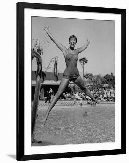 Las Vegas Chorus Girl Kim Smith at the Swimming Pool in the Sands Hotel-Loomis Dean-Framed Photographic Print