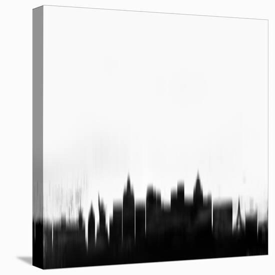 Las Vegas City Skyline - Black-NaxArt-Stretched Canvas