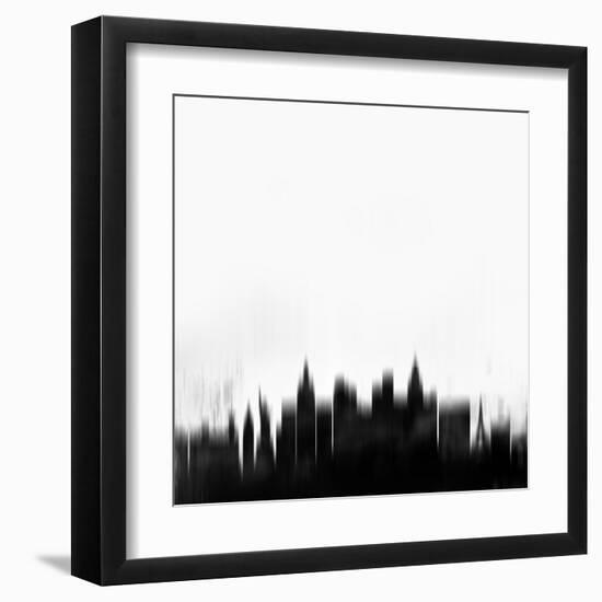 Las Vegas City Skyline - Black-NaxArt-Framed Art Print