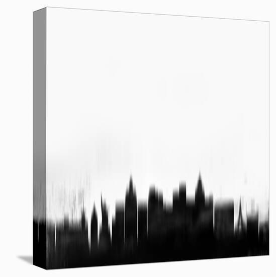 Las Vegas City Skyline - Black-NaxArt-Stretched Canvas