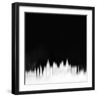 Las Vegas City Skyline - White-NaxArt-Framed Art Print