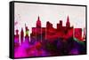 Las Vegas City Skyline-NaxArt-Framed Stretched Canvas