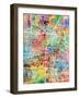 Las Vegas City Street Map-Michael Tompsett-Framed Art Print