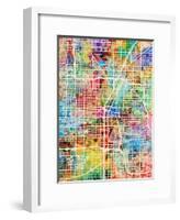 Las Vegas City Street Map-Michael Tompsett-Framed Art Print