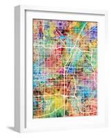 Las Vegas City Street Map-Michael Tompsett-Framed Art Print