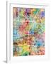 Las Vegas City Street Map-Michael Tompsett-Framed Art Print