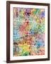 Las Vegas City Street Map-Michael Tompsett-Framed Art Print