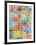 Las Vegas City Street Map-Michael Tompsett-Framed Art Print