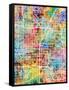 Las Vegas City Street Map-Michael Tompsett-Framed Stretched Canvas