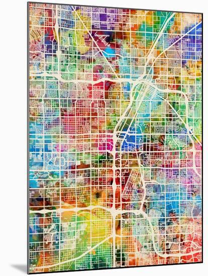 Las Vegas City Street Map-Michael Tompsett-Mounted Art Print