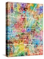 Las Vegas City Street Map-Michael Tompsett-Stretched Canvas