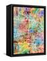 Las Vegas City Street Map-Michael Tompsett-Framed Stretched Canvas