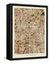 Las Vegas City Street Map-Michael Tompsett-Framed Stretched Canvas