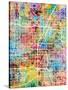 Las Vegas City Street Map-Tompsett Michael-Stretched Canvas