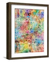 Las Vegas City Street Map-Tompsett Michael-Framed Art Print