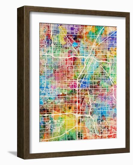 Las Vegas City Street Map-Tompsett Michael-Framed Art Print