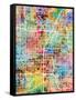 Las Vegas City Street Map-Tompsett Michael-Framed Stretched Canvas