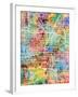 Las Vegas City Street Map-Tompsett Michael-Framed Art Print